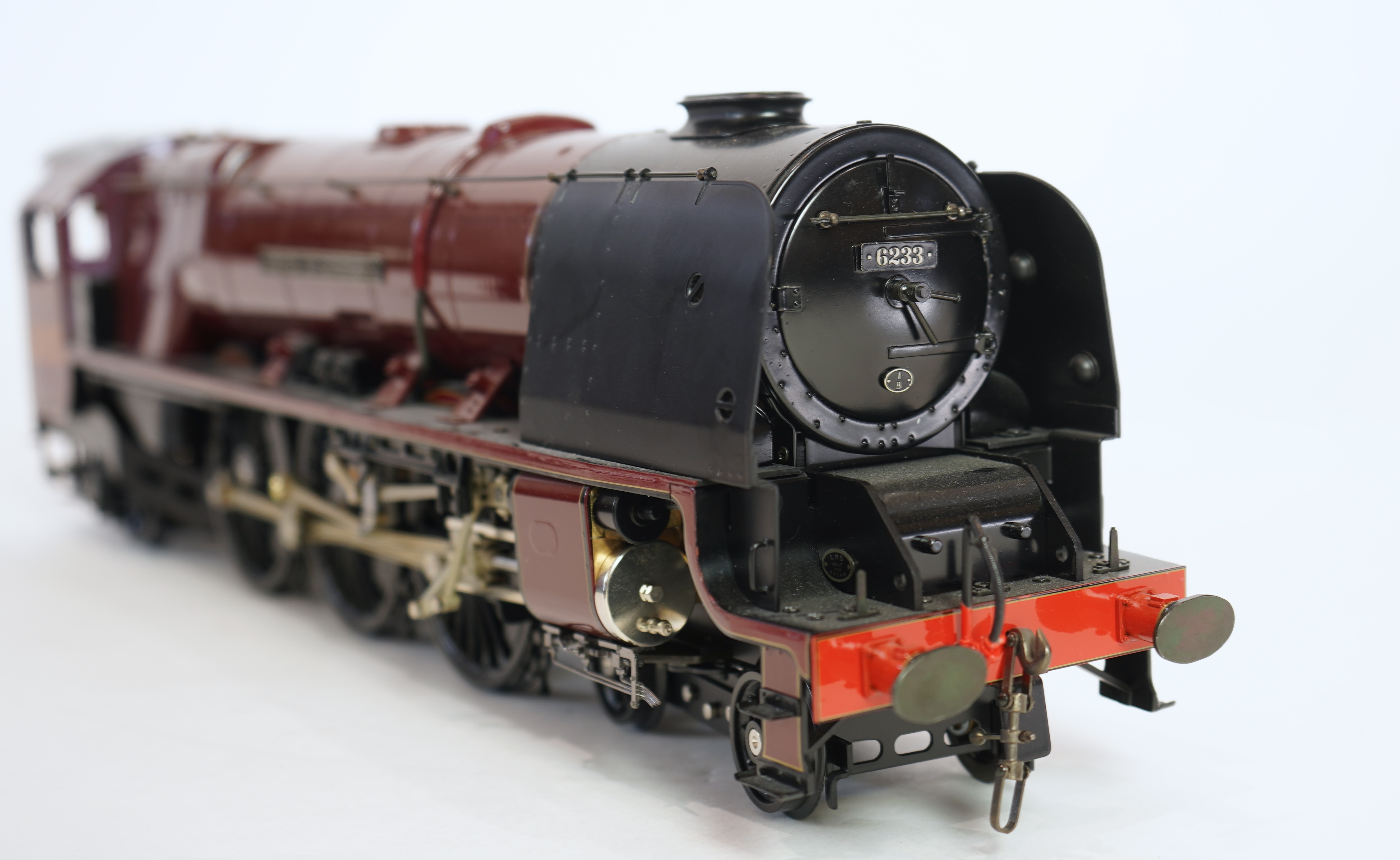 A Gauge One Aster Hobbies live steam LMS Coronation Class, 4-6-2 tender locomotive, Duchess of Sutherland 6233, the factory ‘Built Up’ version, spirit fired working four cylinder motion, with assembly instructions, opera